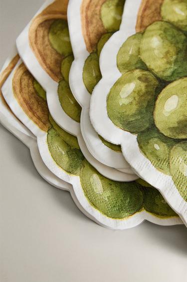 LOT SERVIETTES PAPIER OLIVES (LOT DE 20) - VERT de Zara - Image 2