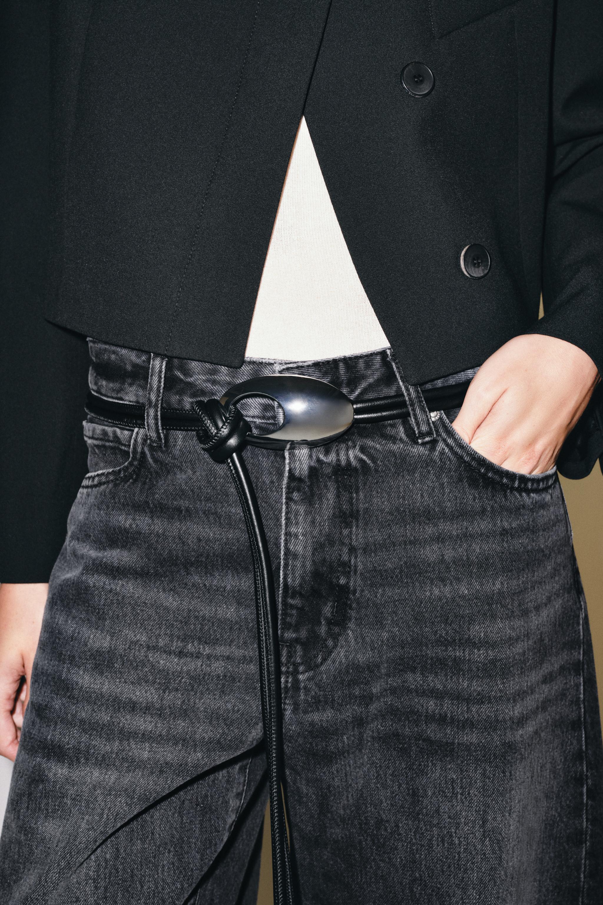 Женские ремни Zara 100% LEATHER DOUBLE CORD BELT
