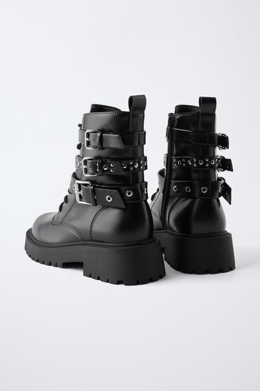 TRIPLE BUCKLE ANKLE BOOTS - Black by Zara - Image 3