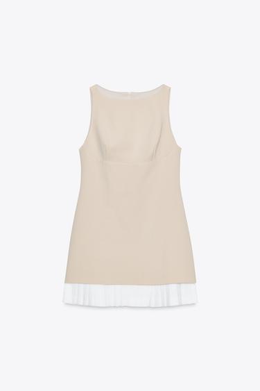DOUBLE-FABRIC MINI DRESS - Light tan by Zara - Image 0