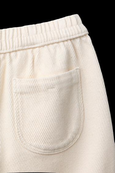 Zara SOFT TOUCH BUTTON PANTS - Ecru