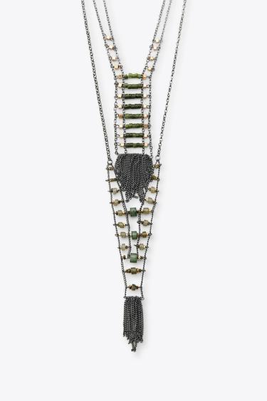 LOT DE 2 COLLIERS FANTAISIE À FRANGES - Gris anthracite de Zara - Image 3