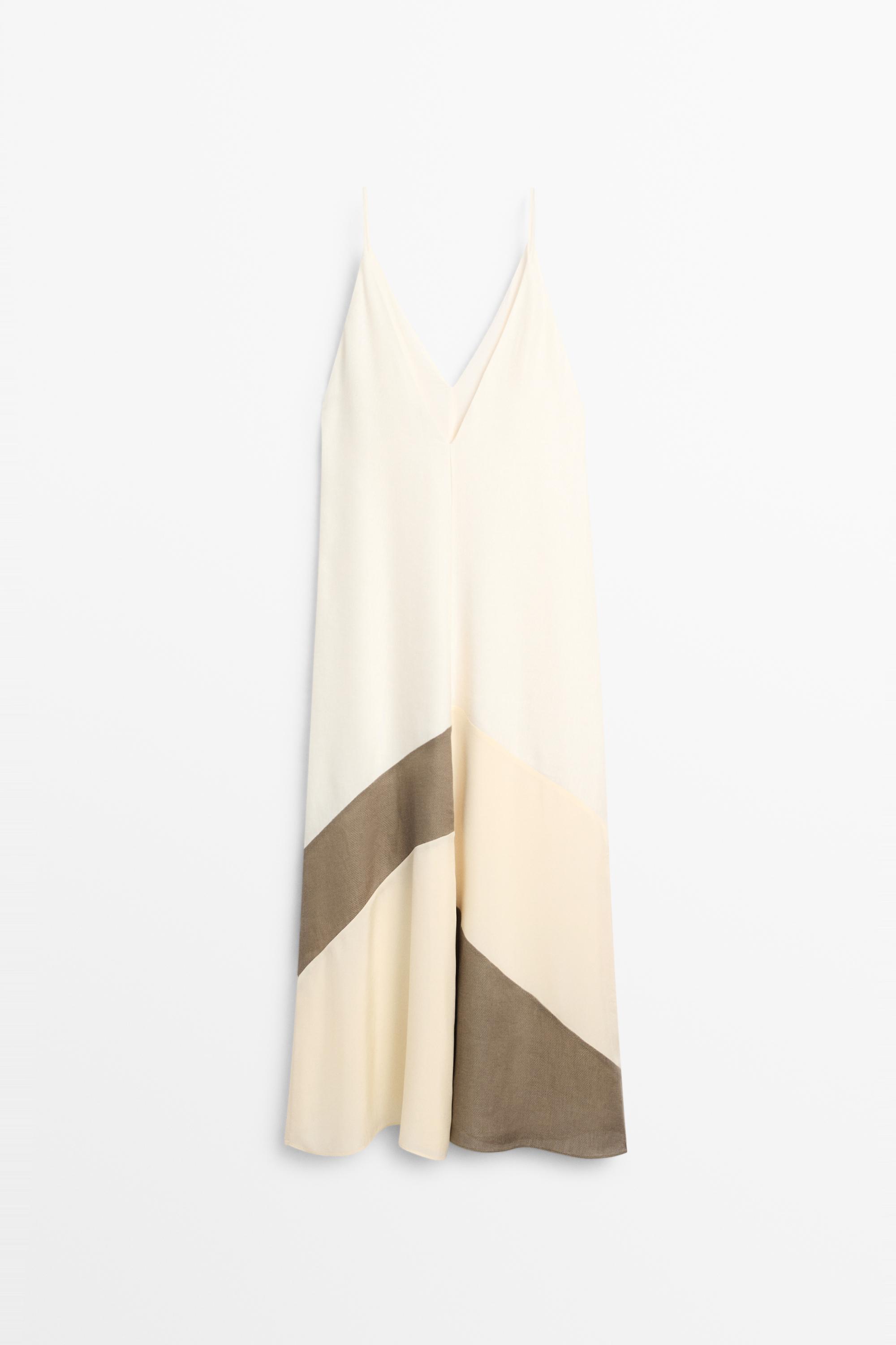 Robe midi fluide contrastée