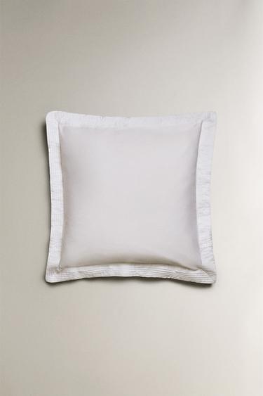 PLEATED COTTON SATEEN PILLOWCASE (400 THREAD COUNT) - White by Zara - Image 2