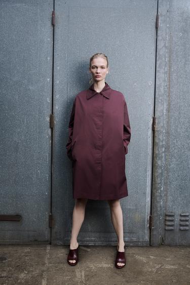 TRENCH WATER REPELLENT ZW COLLECTION - Burgundy de Zara - Imaxe 0