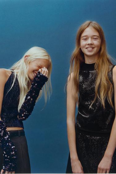 JUPE À PAILLETTES - Noir de Zara