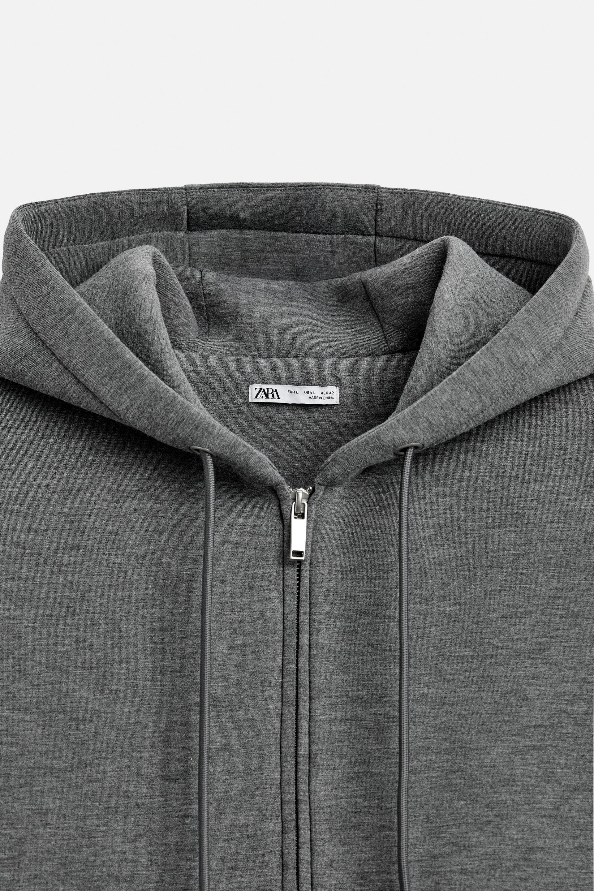 Grey hoodie zara best sale