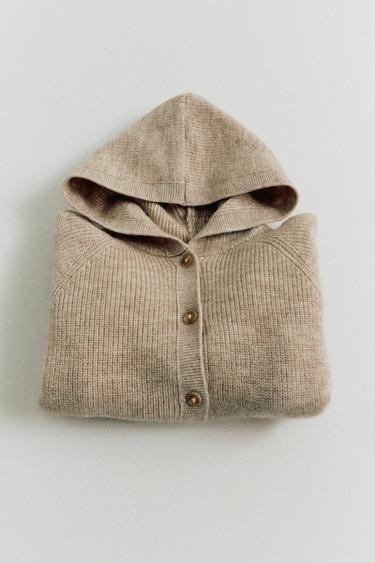 WOOL AND CASHMERE JACKET - Tan marl by Zara