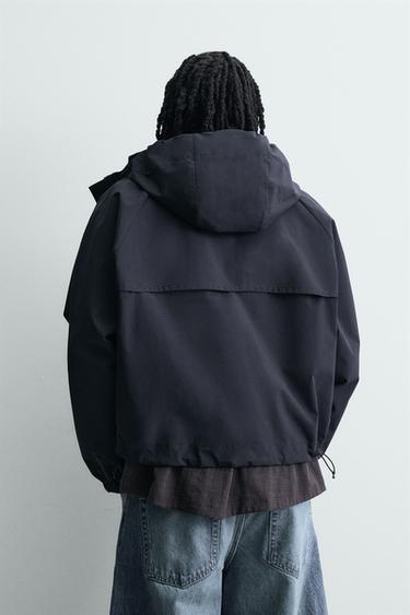 WATER-REPELLENT CROPPED FIT JACKET - Navy blue by Zara - Image 2