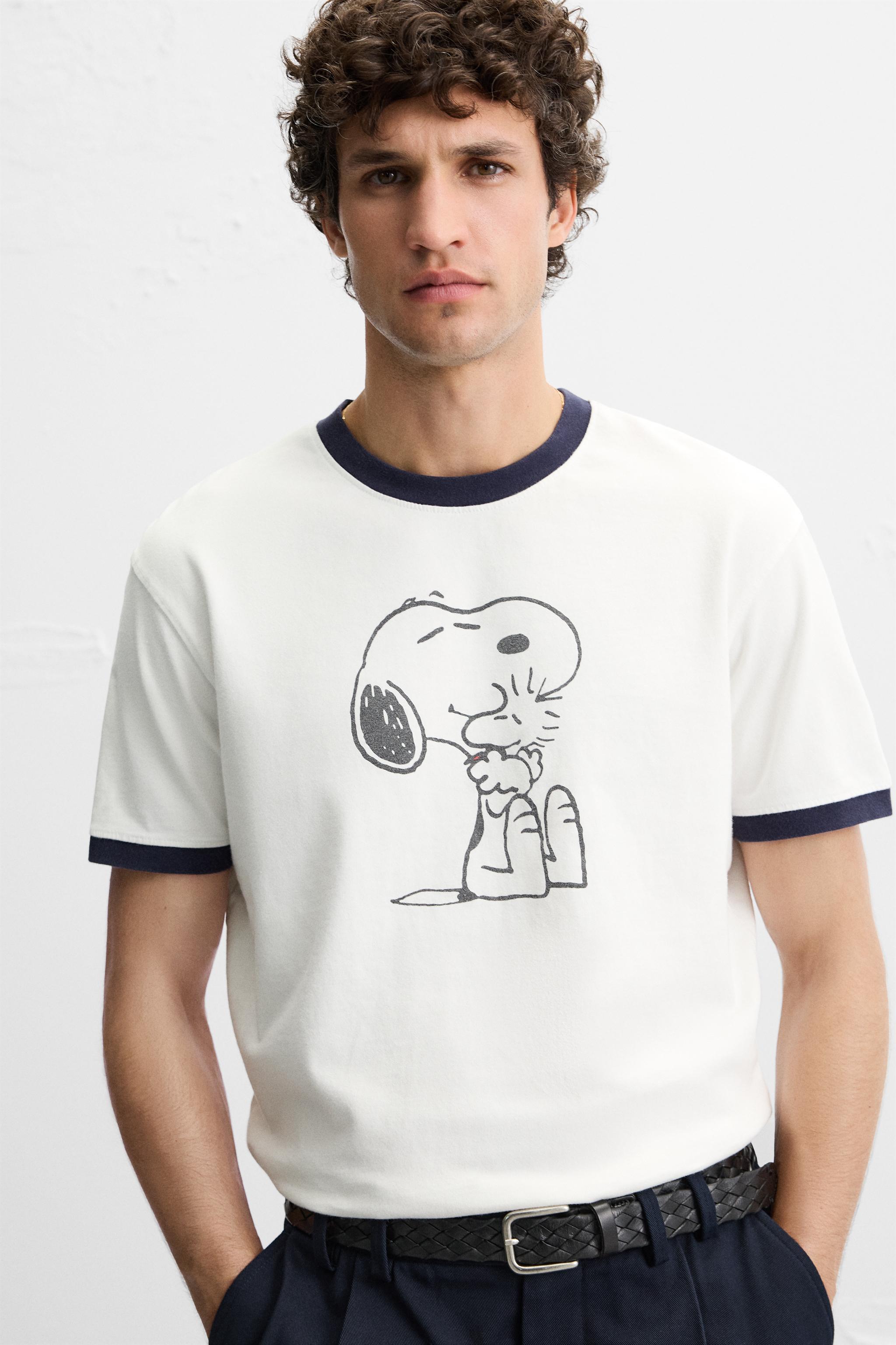 ZARA コントラスト スヌーピー Tシャツ 4087/446 コントラスト スヌーピー™ Tシャツ - オフホワイト | ZARA Japan