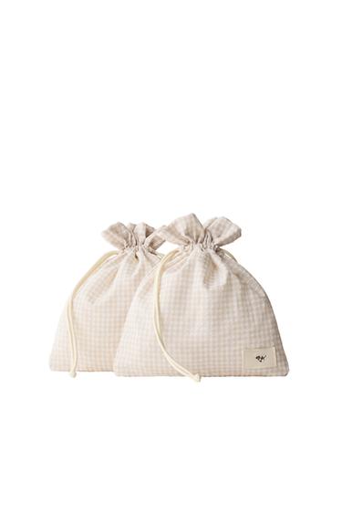 Zara PACK OF CHECKERED BAGS - Off White