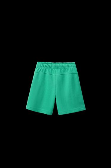 JERSEY-BERMUDASHORTS MIT RELIEF-SCHRIFTZUG - Mittelgrün von Zara
