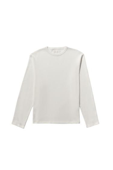 T-SHIRT IN CHECK TEXTURE - Ecru by Zara