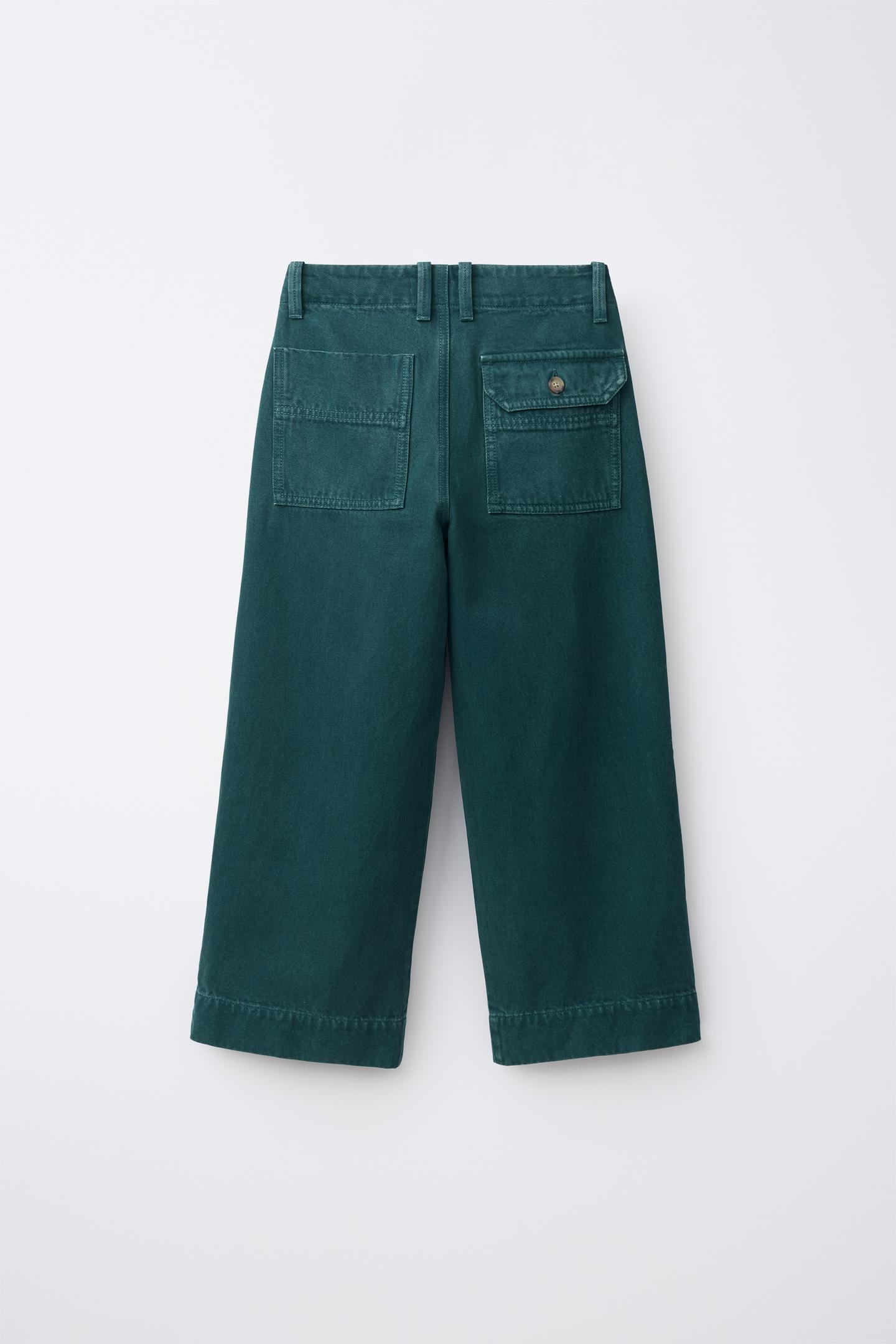 Детские брюки Zara Straight-Fit Darted, цвет: Синий — фото 2