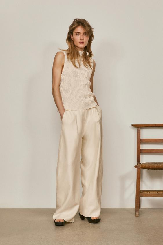 Wide-leg trousers with pleated details - LIMITED EDITION from Zara - $290