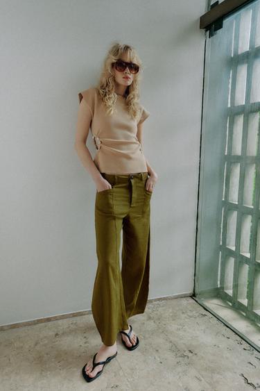 TOP PUNTO CUT OUT BOLAS - Beige de Zara