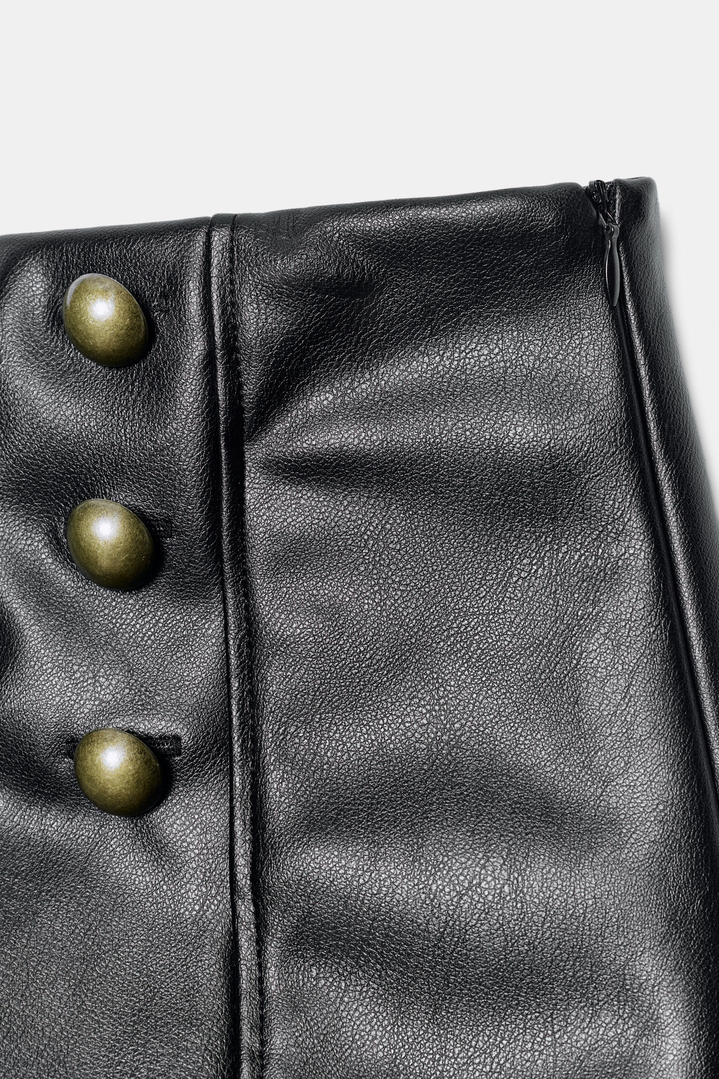 Женские шорты Zara Twill Button Mini, цвет: Чёрный — фото 8