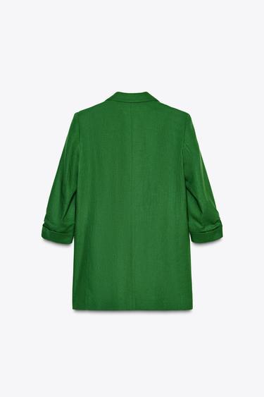 VESTE À MANCHES RETROUSSÉES - Vert de Zara - Image 7