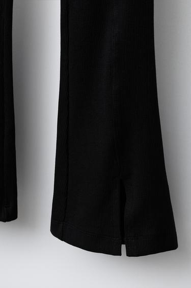 LEGGING CÔTELÉ FLARE LISSE - Noir de Zara - Image 3
