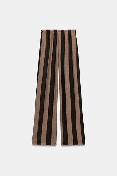 PANTALON RUSTIQUE À RAYURES - Marron de Zara - Image 7