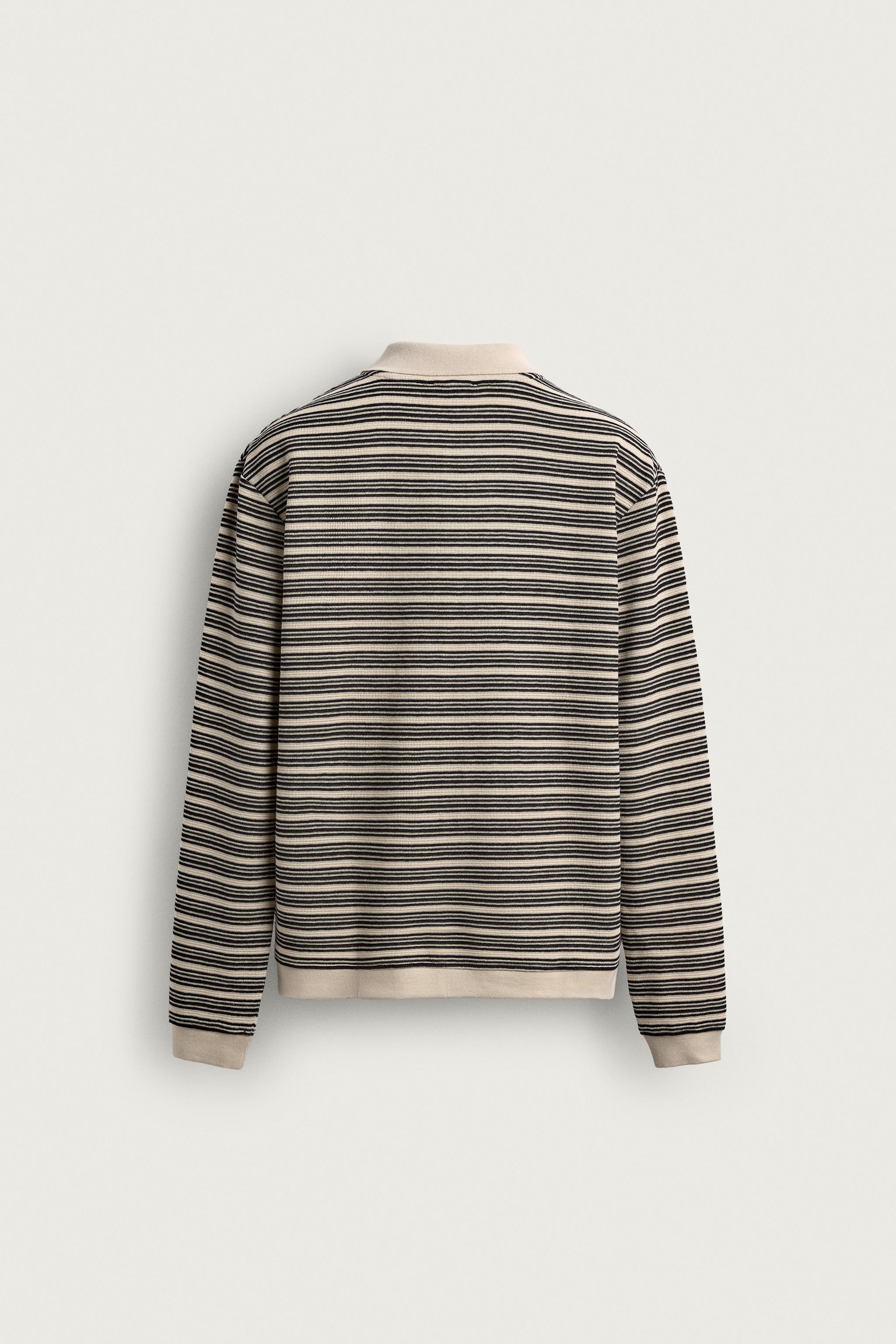 STRIPED TEXTURED JACKET - Ecru / Black | ZARA South Africa