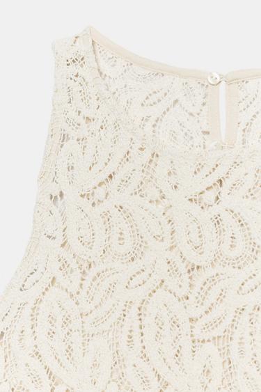 CROCHET CROP TOP - Ecru by Zara - Image 7