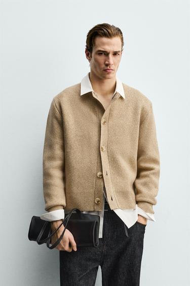 Zaras STRUKTURKOFTA RELAXED FIT - Beige