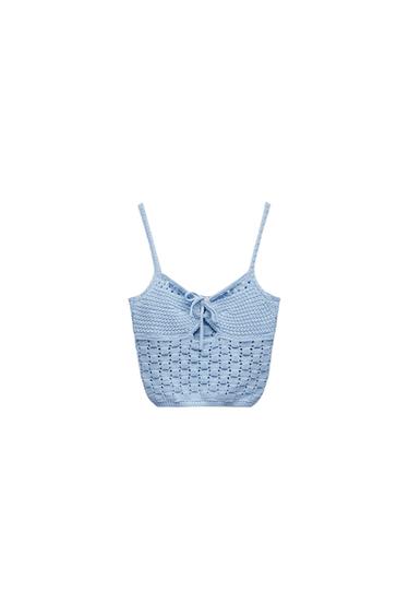 POINTELLE-KNIT TOP