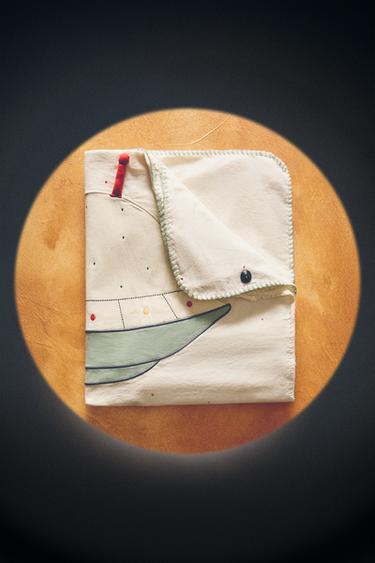 우주 아플리케 코튼 키즈 담요 - Zara 멀티컬러