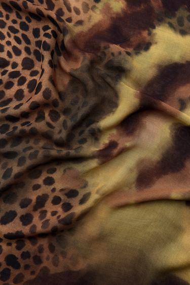 ANIMAL PRINT MODAL SILK SCARF - Leopard by Zara - Image 3