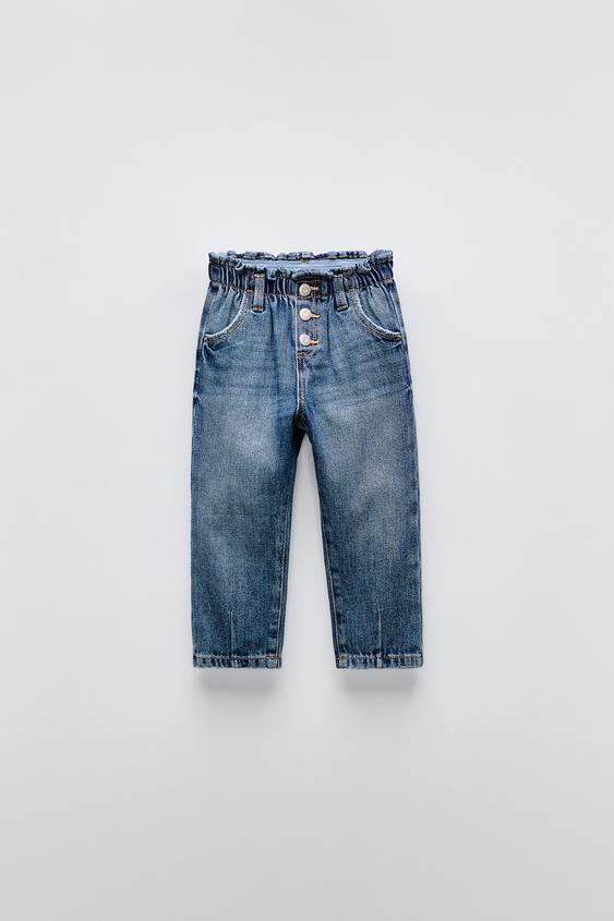 PAPERBAG PLEATED JEANS - Blue | ZARA United States