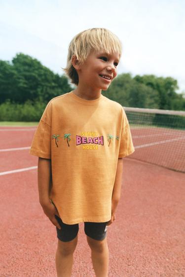 CAMISETA ESTAMPADA PALMERAS - Marrón claro de Zara