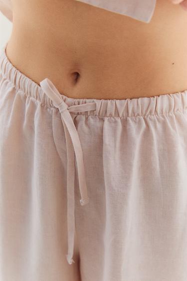 PANTALON LONG EN LIN - Rose de Zara - Image 4