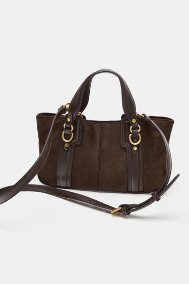 MINI SHOPPER BAG WITH RINGS - Brown by Zara
