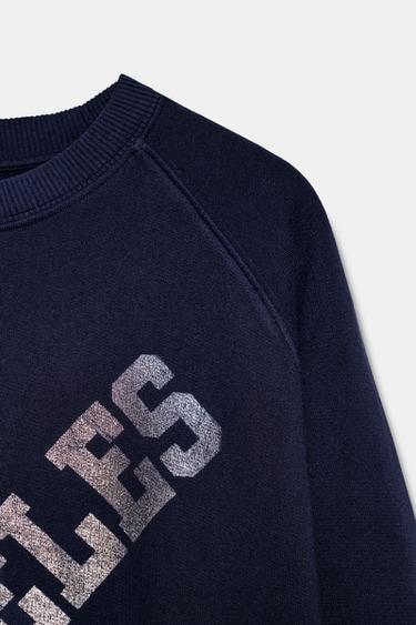 FOIL SLOGAN SWEATSHIRT - Navy blue by Zara - Image 6