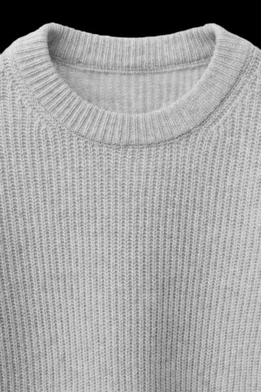 Zara PEARL KNIT SWEATER - Pearl gray