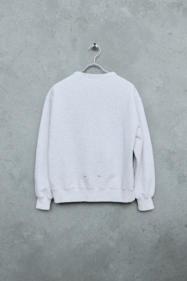 STORIESZ - PLUSH CREW NECK SWEATSHIRT - Grey marl by Zara - Image 1