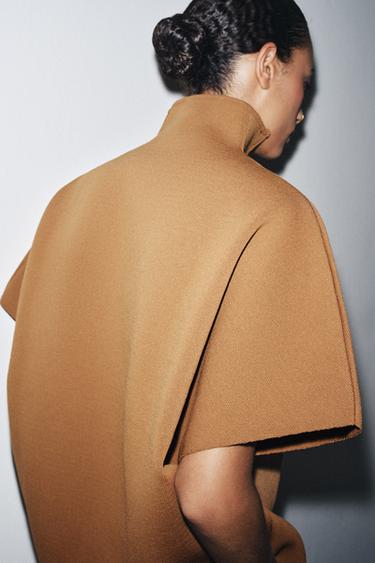 TOP CAPE EN MAILLE À FERMETURE ÉCLAIR - Camel clair de Zara - Image 3