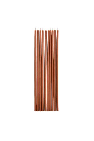 CONJUNTO DE VELAS DECORATIVAS FINAS EM COR TOFFEE (CONJUNTO DE 10) - Toffee da Zara