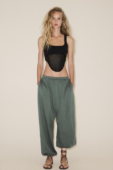 TOP CORSÉ محاك ممزوج - أسود الخاص بـ Zara