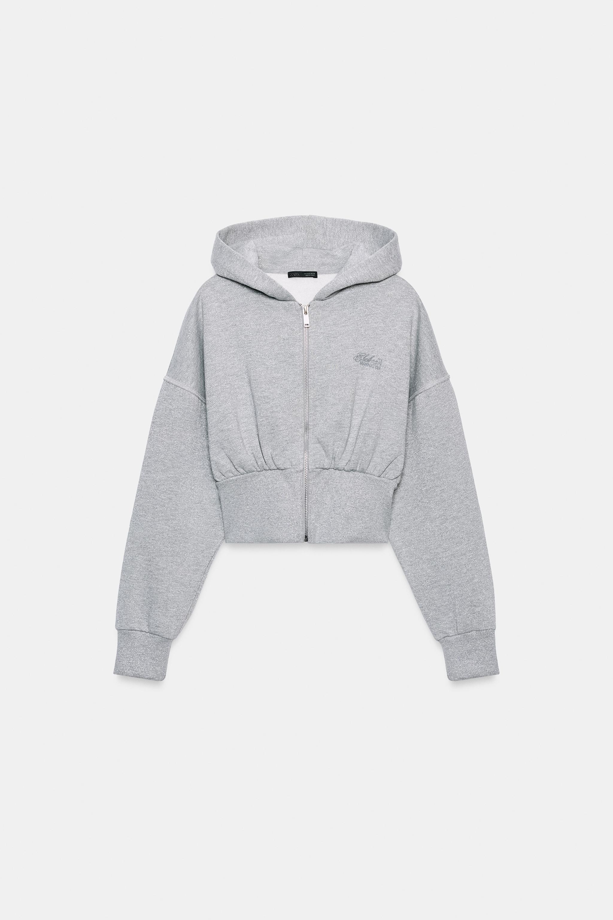 GLITTER CROPPED HOODIE