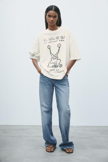 DANIEL JOHNSTON WASHED-EFFECT T-SHIRT - Ecru by Zara - Image 0