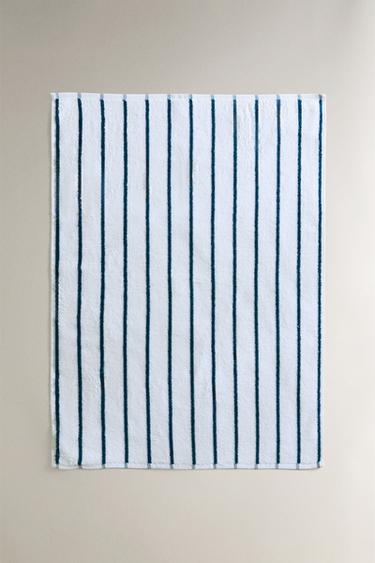 STRIPED COTTON TERRY TEA TOWEL - Blue by Zara - Image 1