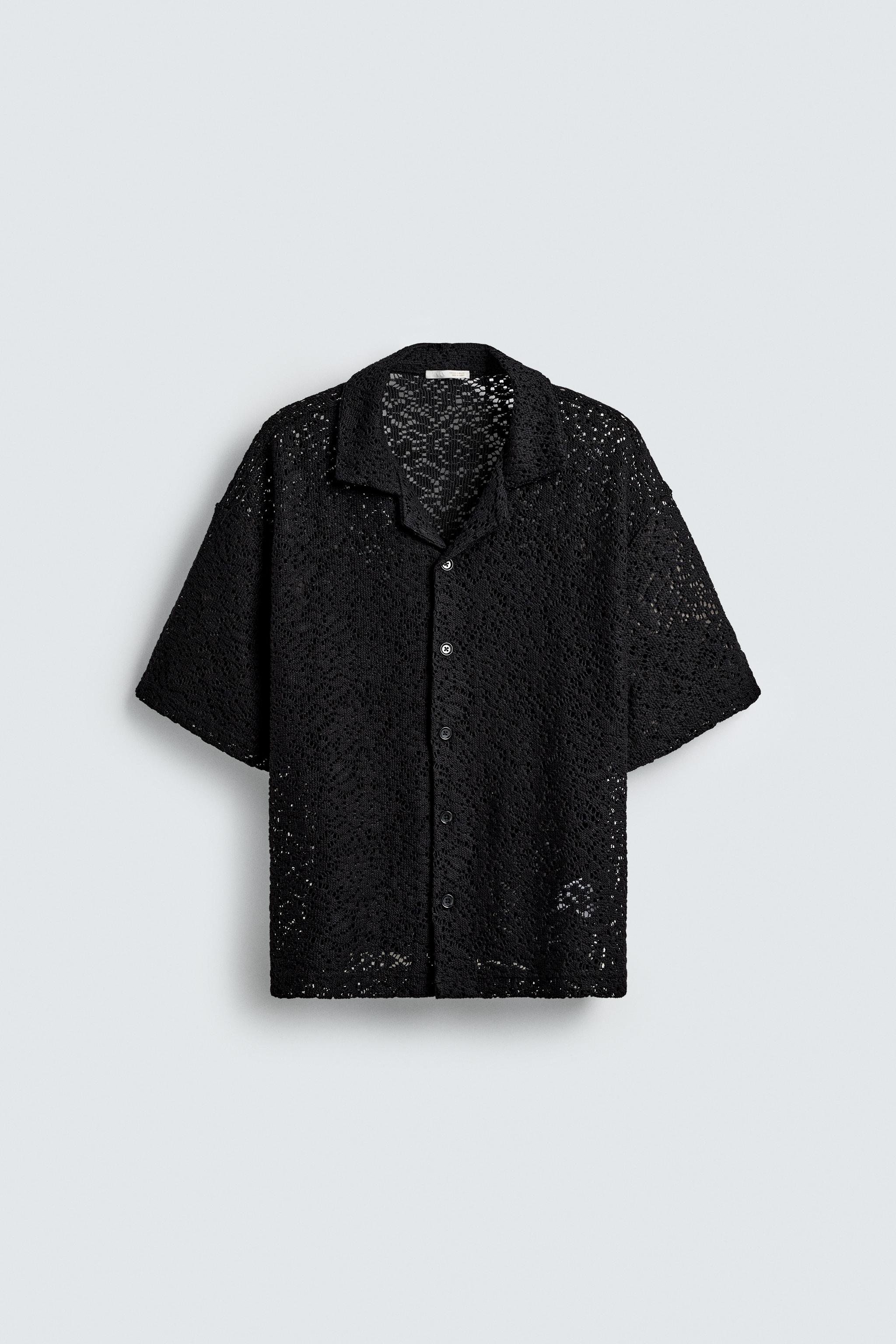 【ZARA】クロシェットパッチ付きTシャツ ブラック|5584/433/800 ZARA】クロシェットパッチ付きTシャツ ブラック|5584/433/800