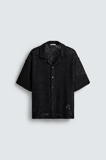CROCHET TEXTURED SHIRT - Black by Zara