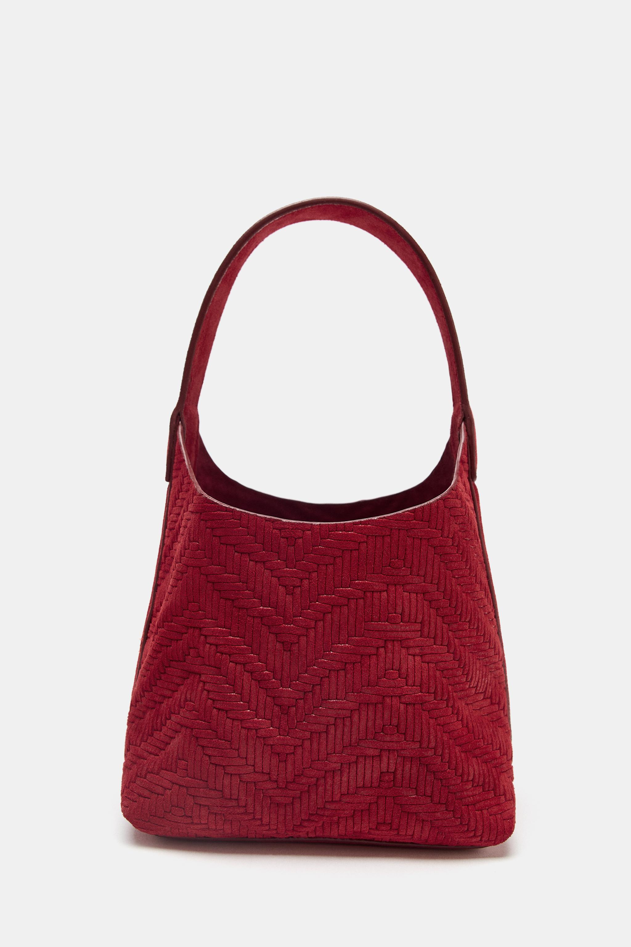 SAC EN CUIR DAIM MINI SEAU TRESSÉ