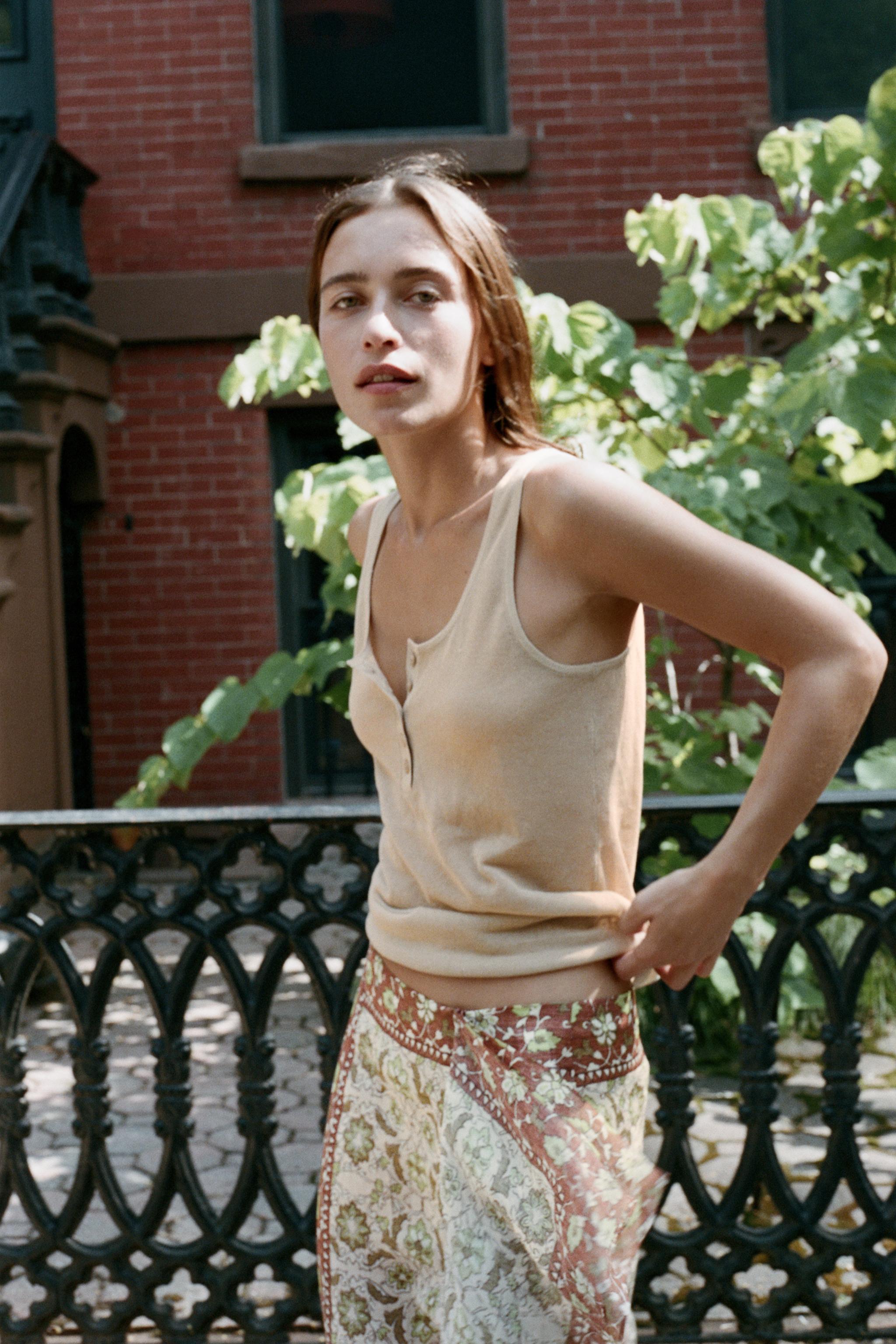 PRINTED RAMIE PAREO SKIRT — Multicoloured