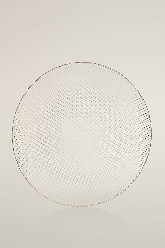 ASSIETTE DE PRÉSENTATION VERRE RELIEF FILET - Or de Zara - Image 0