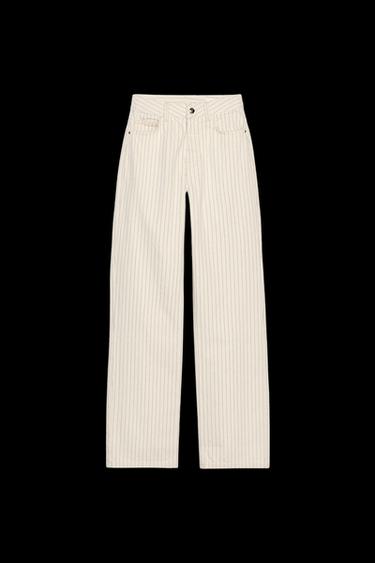 Z1975 STRAIGHT HIGH-WAIST FULL LENGTH STRIPED JEANS - Ecru von Zara - Bild 0