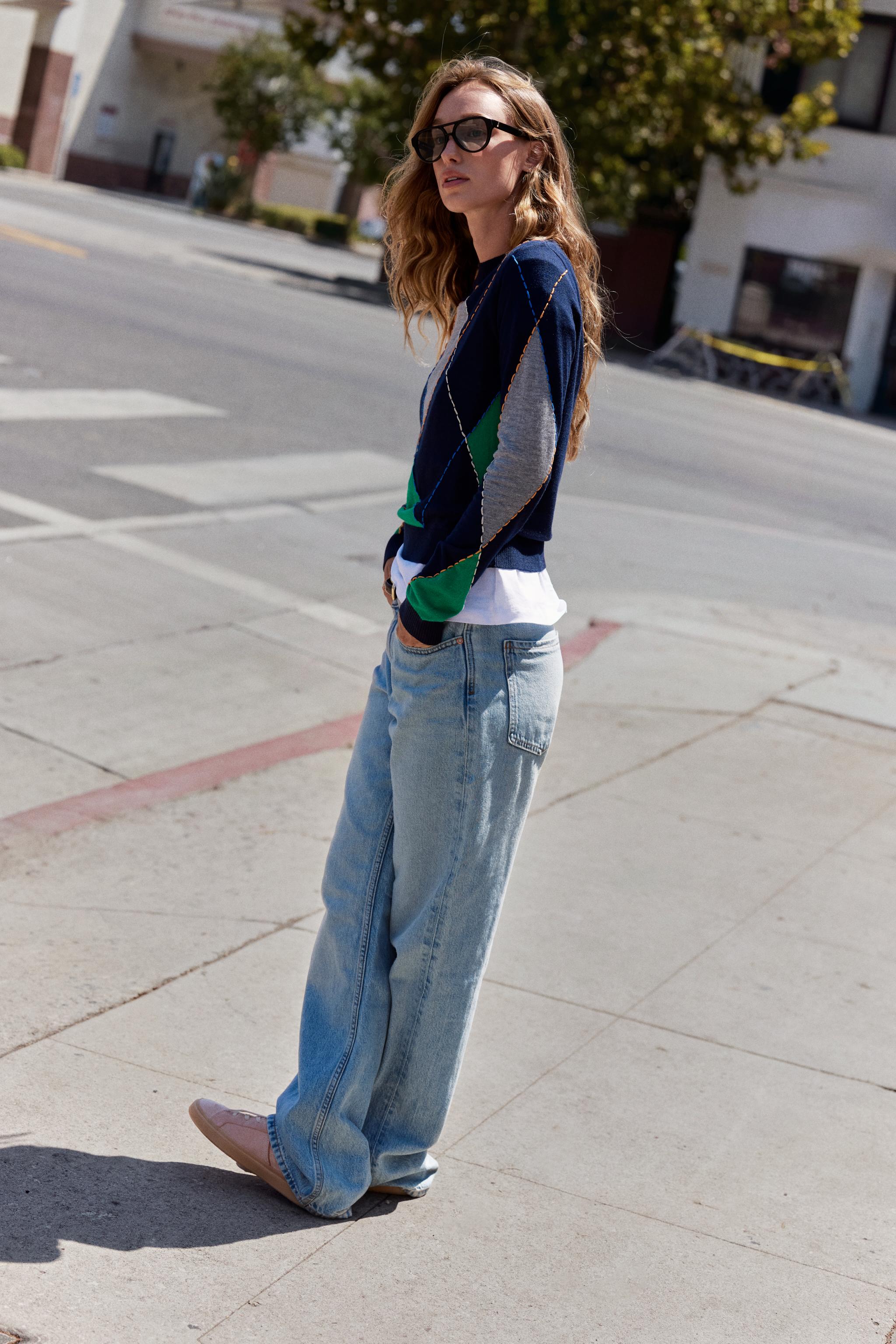 DIAMOND-KNIT JUMPER